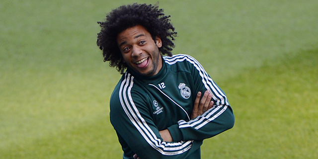 Marcelo, durante un entrenamiento con el Madrid. | AFP