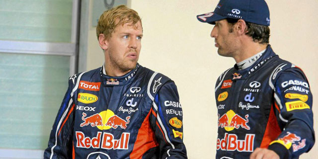 Vettel y Webber discuten a la conclusin del Gran Premio de Malasia/ MUNDO