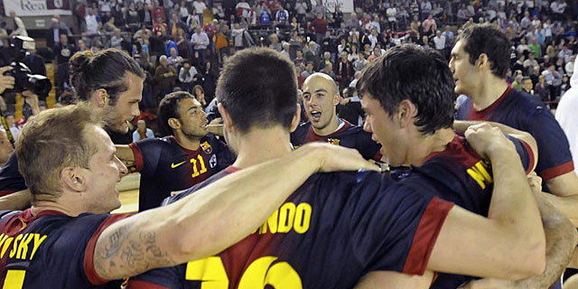 El Barcelona Intersport se hace con su tercera liga consecutiva. (EFE)