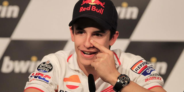 Márquez durante su comparecencia ante los medios previa al GP de España |JOSE MANUEL VIDAL | EFE