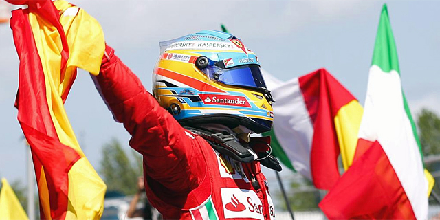 Fernando Alonso celebra su victoria en Montmel. | EFE