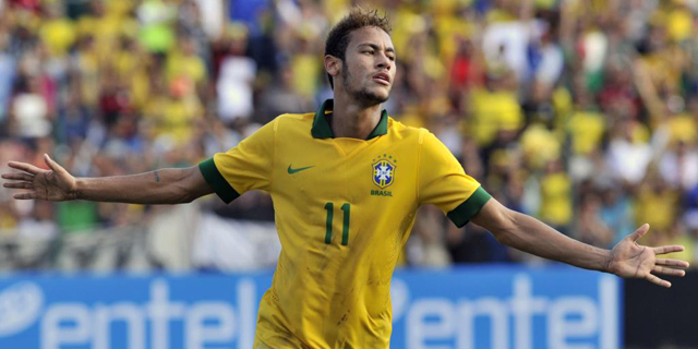 Neymar celebra un tanto en un partido de la seleccin brasilea. | Afp