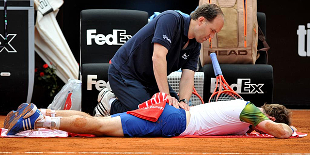 Andy Murray, atendido durante un partido en el Masters de Roma. | Afp