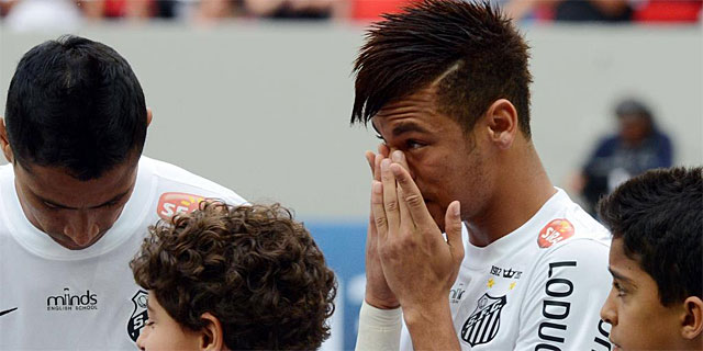 Neymar, antes de su ltimo partido con la camiseta del Santos. (EFE)