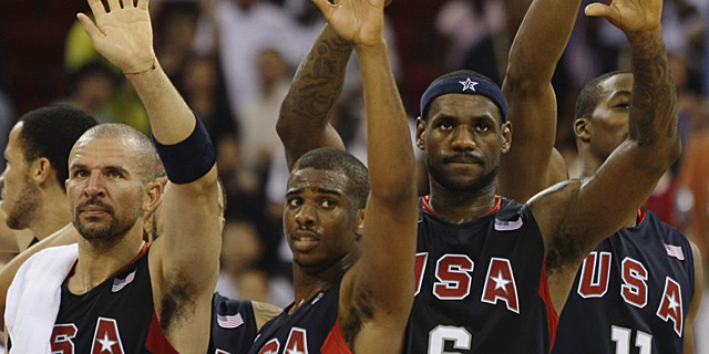 Jason Kidd junto a otras estrellas de la NBA en los Juegos Olmpicos de Pekn. (EL MUNDO)