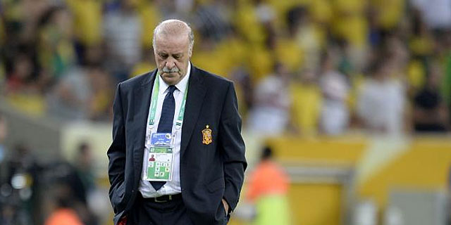 Vicente del Bosque, durante la final ante Brasil. (AFP)