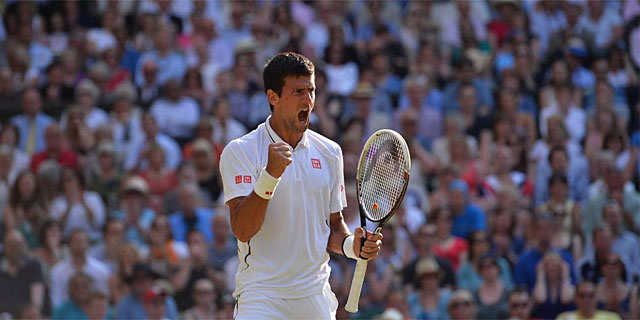 Novak Djokovic, tras su victoria ante Del Potro en la Central de Wimbledon. (REUTERS)