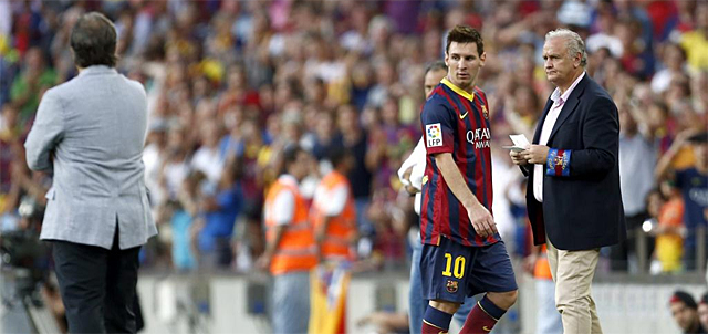 Leo Messi, en el momento de ser sustituido. | Efe