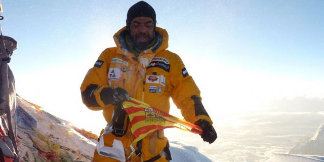 Carlos Pauner durante su ascensin al Everest