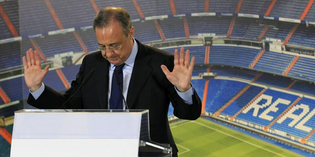 Florentino Prez durante la presentacin de Gareth Bale. | EFE