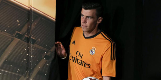 Bale durante la presentacin de la equipacin que usar en R. Madrid en la Liga de Campeones. | EFE