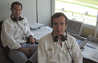 Javier Rubio y Toms Saldaa (en primer plano) son los encargados de narras las carreras del WTCC.