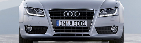 Luces frontales del Audi A5, vehculo que ya incorpora el sistema de luces diurnas.