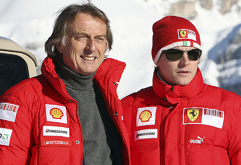 El presidente de Ferrari, Luca di Montezemolo con el piloto de Frmula 1, Kimi Raikkonen. Foto:Reuters
