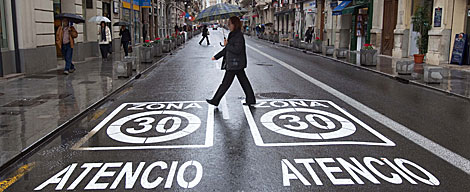 Limitación de velocidad en Valencia. Foto: Benito Pajares