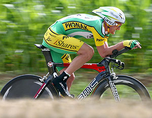 Landis en Rennes (Francia), durante la sptima etapa del Tour. (Foto: F. Robichon | EFE)