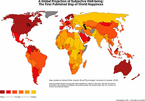 Mapa de la "felicidad". (Foto: REUTERS)