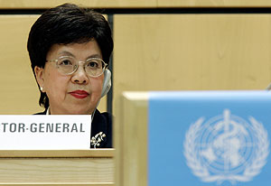 La directora general de la OMS durante la Asamblea. (Foto: AP)