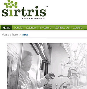 Imagen de la web de Sirtris