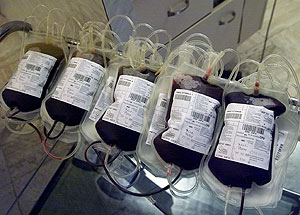 Bolsas de sangre en un centro de transfusiones. (Foto: AP)