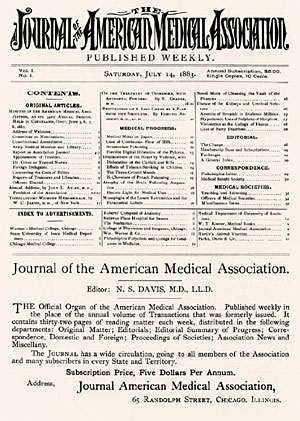 Primer nmero de JAMA, del 14 de julio de 1883. (Foto: JAMA)