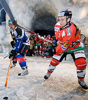 Exhibición de hockey sobre hielo. (Reuters)