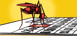 El mosquito sobre el Día de la Malaria en el calendario. (Ilustración de Elena Águila)