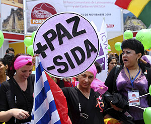 Manifestación durante el V Foro de Latinoamérica y Caribe sobre sida. (Foto: Reuters)