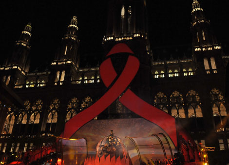 Uno de los espectculos en Viena durante la Conferencia del sida.| Afp