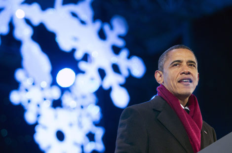 Obama, durante el inicio oficial de la temporada navidea. | A. Harrer