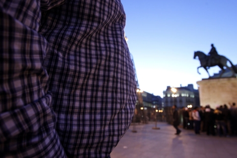 Una persona con sobrepeso en la Puerta del Sol de Madrid. | J. Barbancho