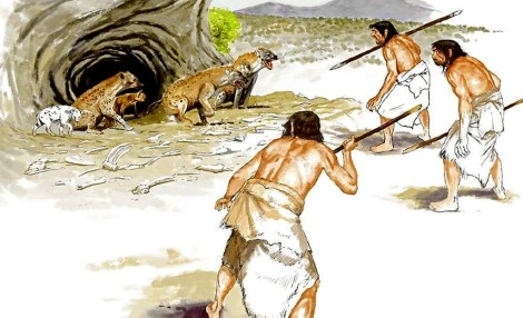 Representacin de cazadores en la Prehistoria. | Dionisio lvarez