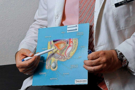 Un onclogo muestra un diagrama de la prstata.| Antonio Heredia
