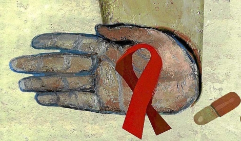 Lazo rojo que simboliza la infeccin por VIH