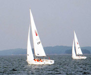 Imagen del barco del equipo espaol de vela