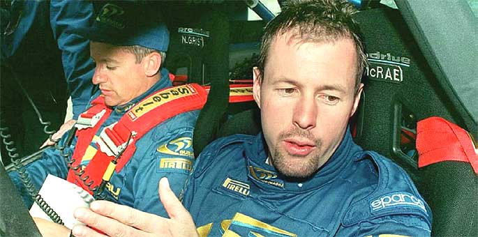 Colin McRae, durante el Rally de Córcega de 1998.