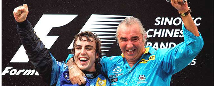 Fernando Alonso y Flavio Briatore celebran el ttulo en 2006. (Foto: EFE)