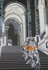 Desnudo bajando la escalera, del Equipo Crnica, que expone la Galera Alfonoso XIII.