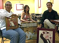 'Marcellino pasta e vino'. De izquierda a derecha, rafael barral, chef, y Marta Vega y Paolo Brich, propietarios. (Foto: Quique Fidalgo)