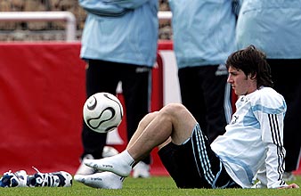 Messi, durante un entrenamiento. (Foto: AFP)