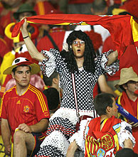Un aficionado animando al equipo español (Foto: EFE)
