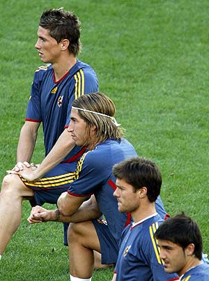 Torres, Ramos, Alonso y Villa, en Hannover. (Foto: EFE)
