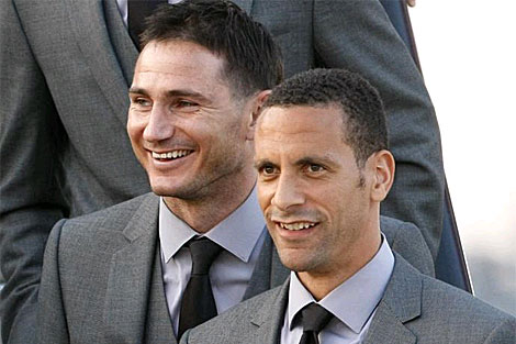 Lampard y Ferdinand en un momento de la concentracin de Inglaterra. | Ap
