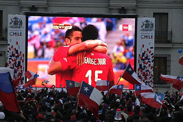 Celebrando el gol de Chile frente a Honduras. | Jorge Barreno