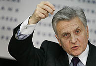 El presidente del BCE, Jean Claude Trichet, en su comparecencia tras el Consejo. (Foto: REUTERS)