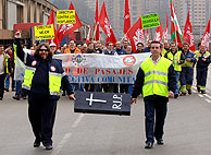 Los estibadores del puerto de Pasajes secundaron la huelga. (Foto: EFE)