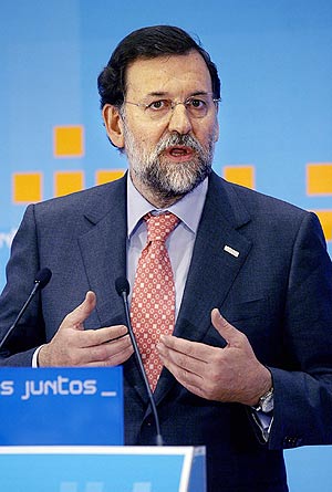 El lder del PP. Mariano Rajoy, ayer en Lrida. (Foto: EFE)