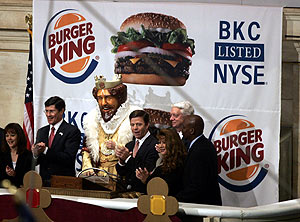 Imagen del estreno en Wall Street de Burger King. (Foto: REUTERS)