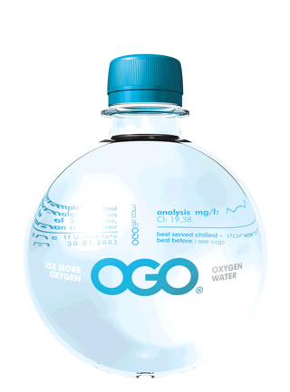 Agua mineral Ogo. Tiene 35 veces ms de oxgeno de lo habitual. (FOTO: Ogo Water)
