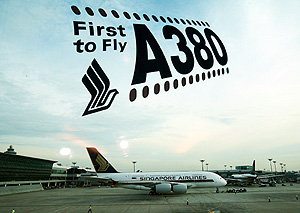 El A380, minutos del despegue. (Foto: EFE)